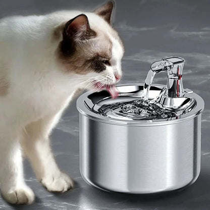 Cat Water Fountain with Motion Sensor – Stainless Steel Design with Filter Included