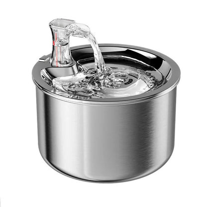 Cat Water Fountain with Motion Sensor – Stainless Steel Design with Filter Included