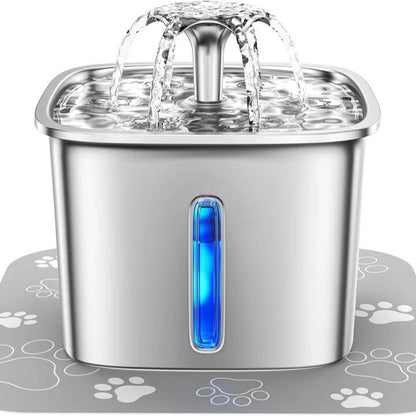 Automatic Stainless Steel Pet Water Fountain – For Cats & Dogs, Filtered & Quiet