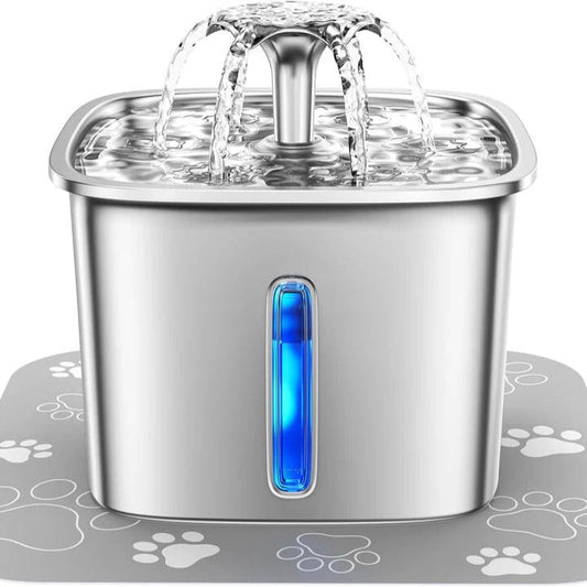 Automatic Stainless Steel Pet Water Fountain – For Cats & Dogs, Filtered & Quiet