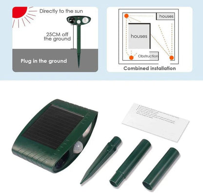 Solar-Powered Rabbit Repeller – Ultrasonic Humane Pest Deterrent | Ventayo