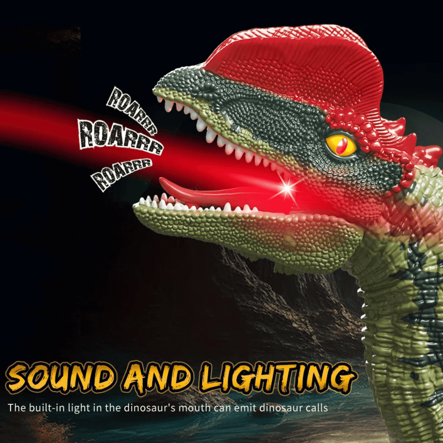 Remote Control Dinosaur Toy – Realistic RC Velociraptor T-Rex with Sounds, Lights & Movements