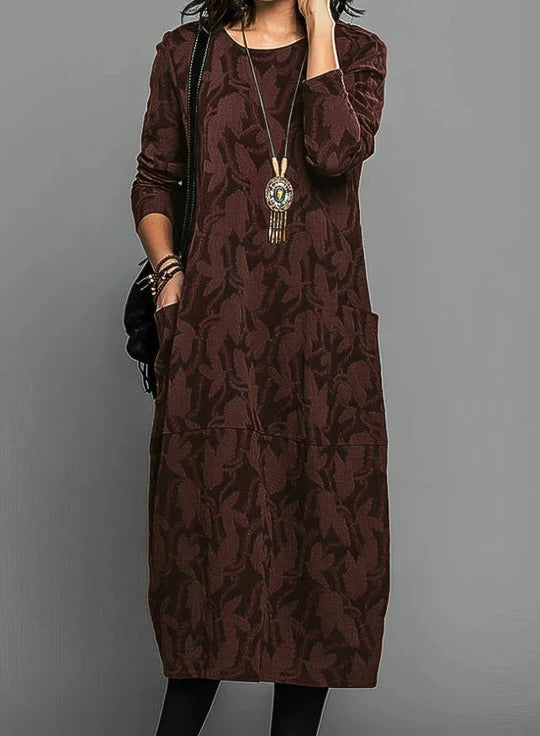 Winter Dress For Women With Round Neckline