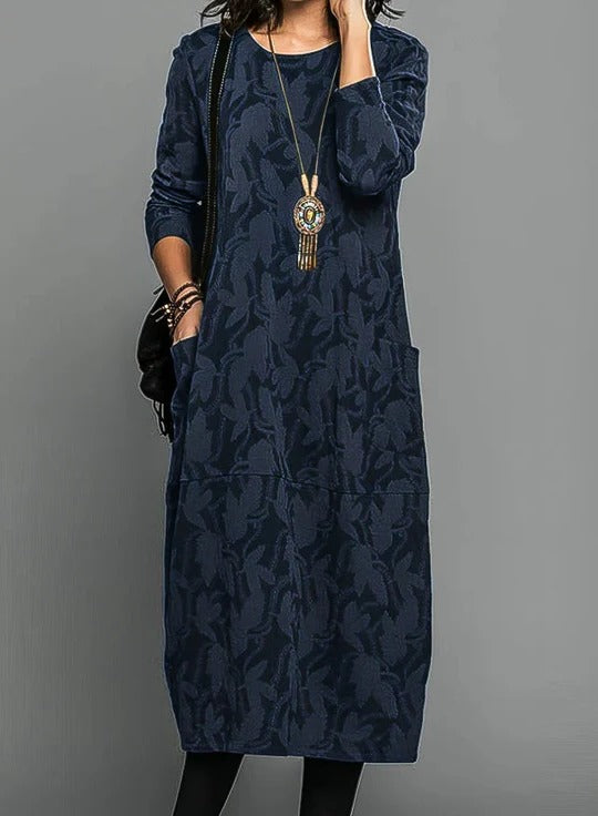 Winter Dress For Women With Round Neckline