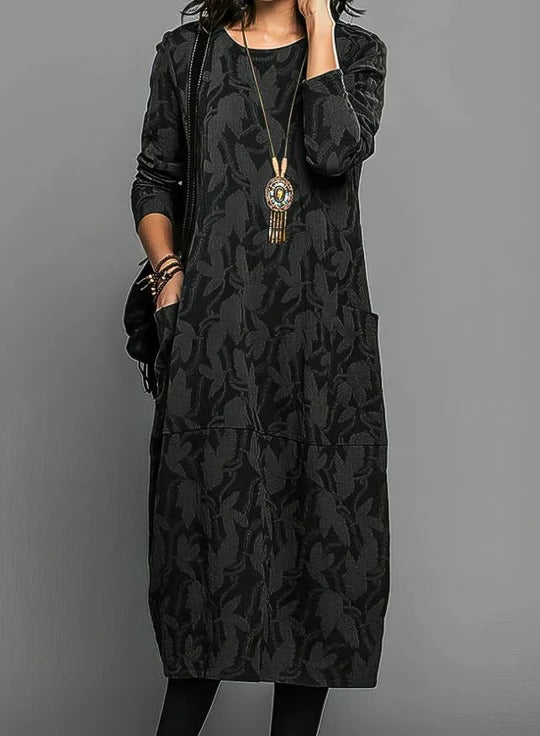 Winter Dress For Women With Round Neckline