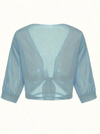 Open-Front Blouse For Spring