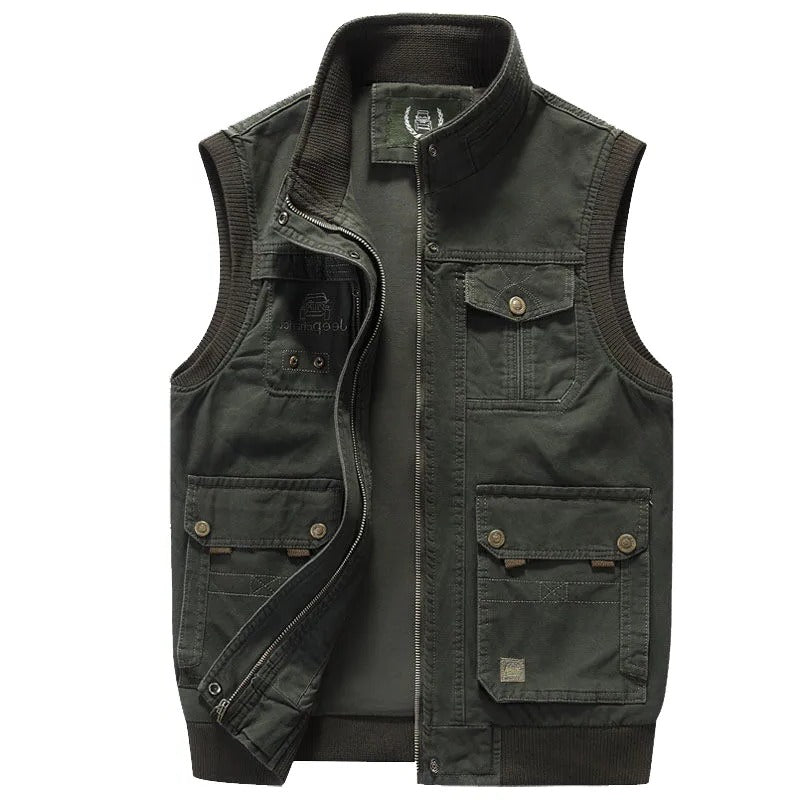 Men's Vintage Vest with Multiple Pockets