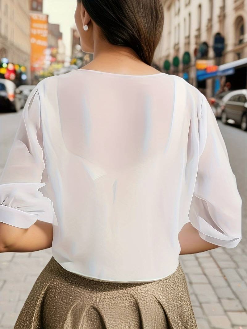 Open-Front Blouse For Spring