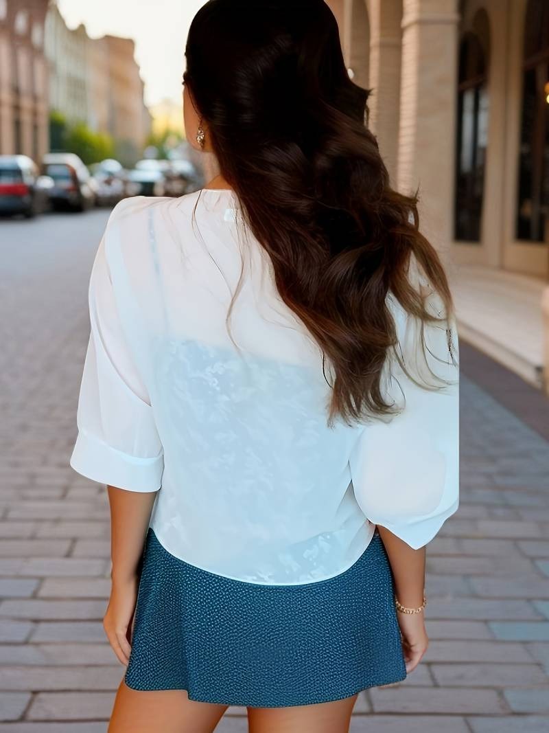 Open-Front Blouse For Spring