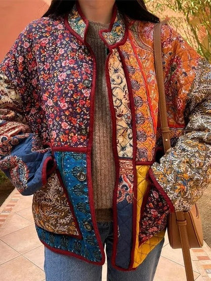 Vintage Floral Print Coat