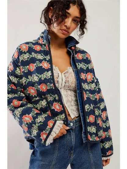 Vintage Floral Print Coat