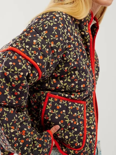 Vintage Floral Print Coat