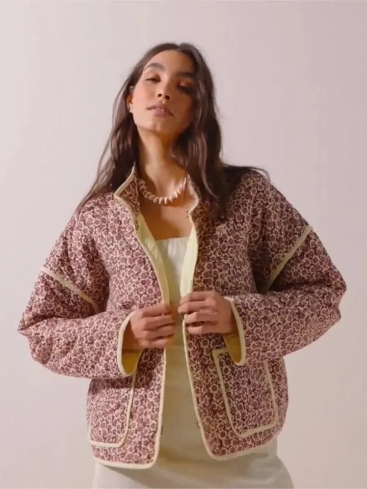 Vintage Floral Print Coat