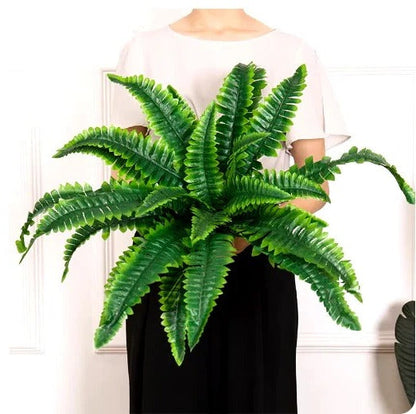 UV Resistant Artificial Boston Fern – Lifelike Outdoor & Indoor Hanging Plant