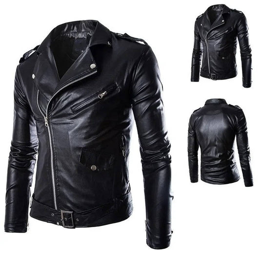 Men's Classic Leather Motorcycle Jacket