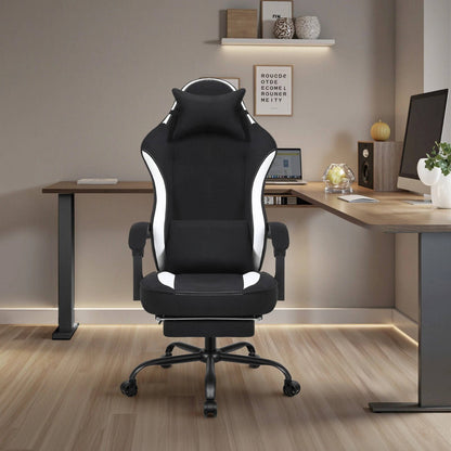Ergonomisk gamingstol med fotstöd