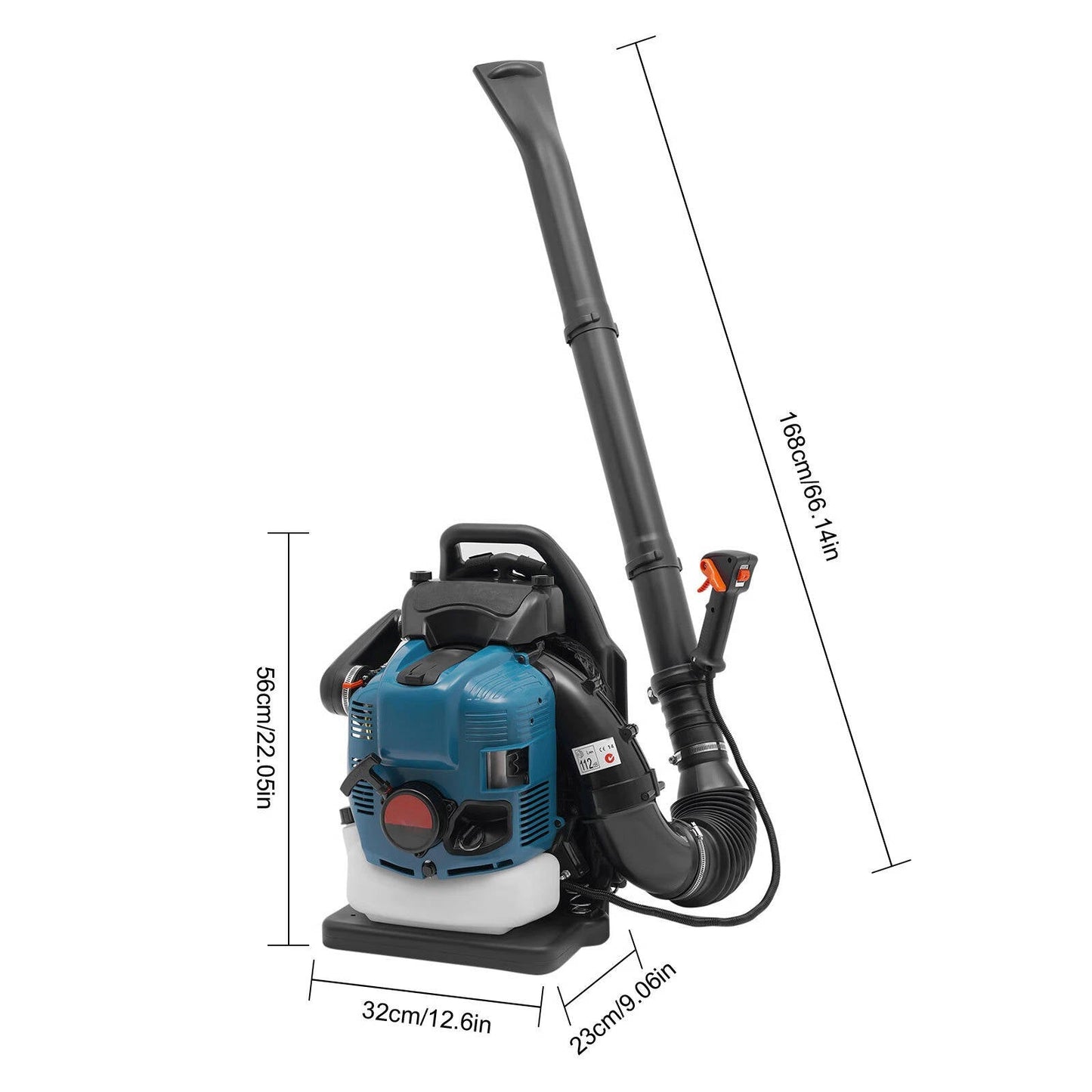Gas Backpack Leaf Blower 2.6KW 2 Stroke Engine Snow Lawn Debris Blower
