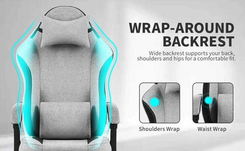 Ergonomisk gamingstol med fotstöd