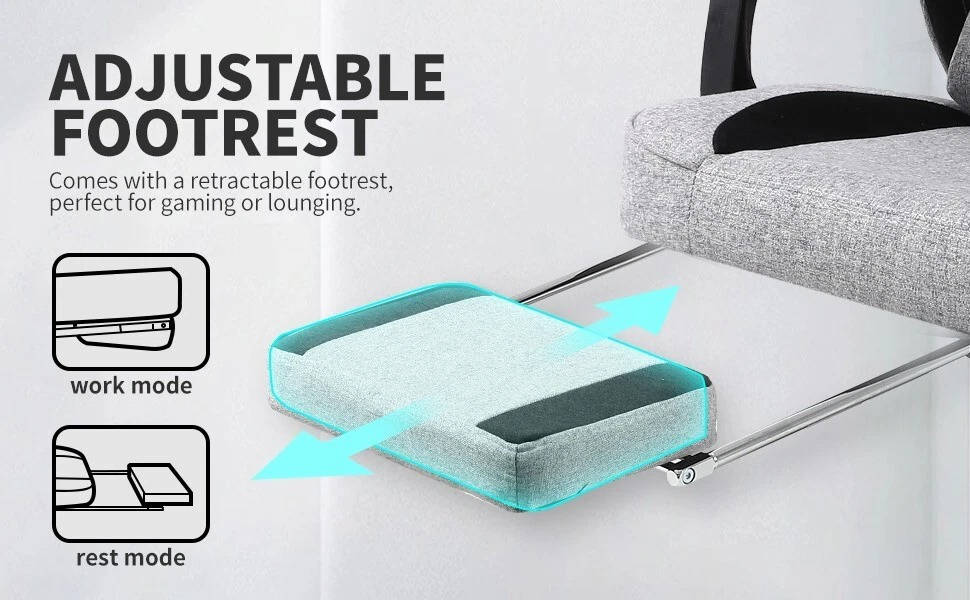 Ergonomisk gamingstol med fotstöd