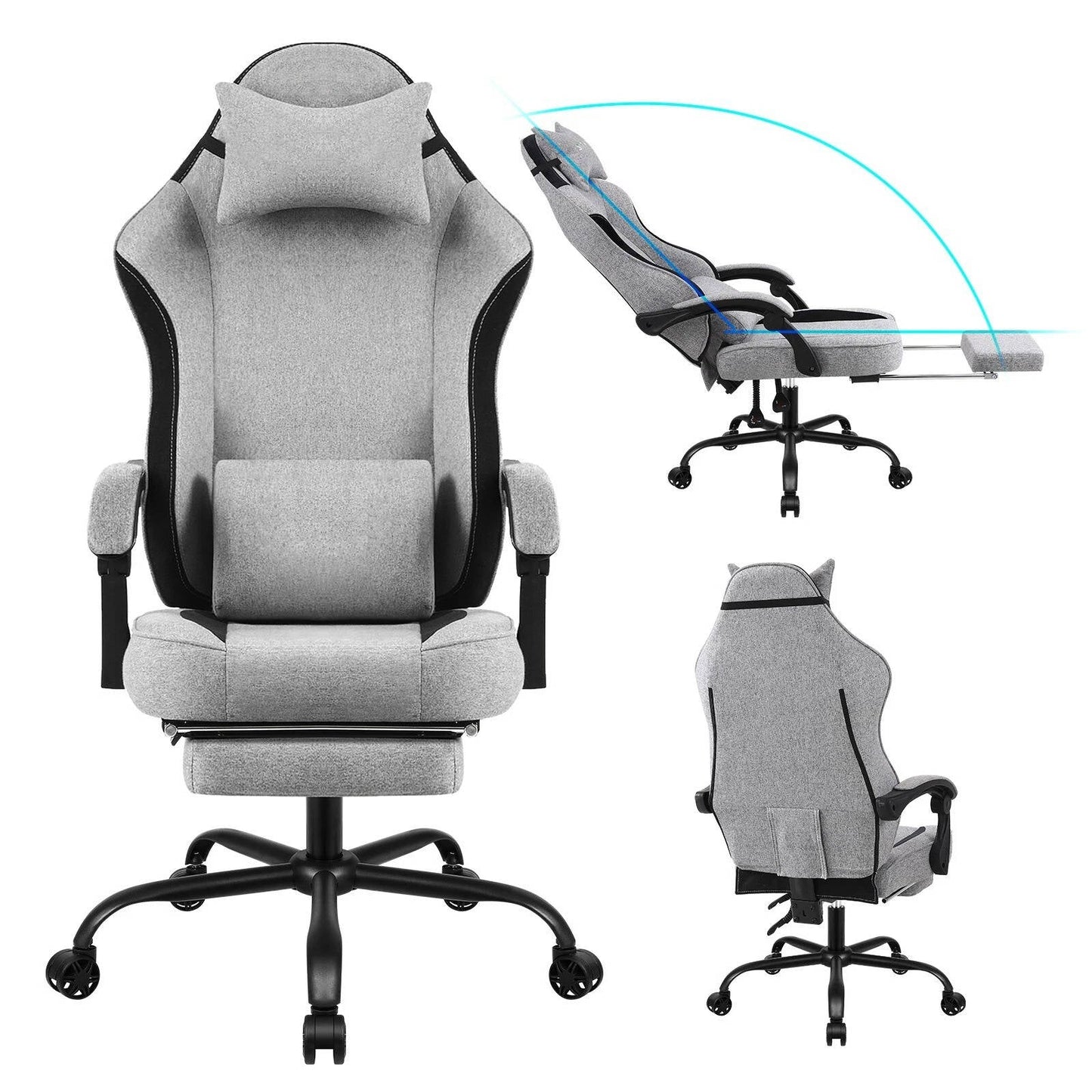 Ergonomisk gamingstol med fotstöd
