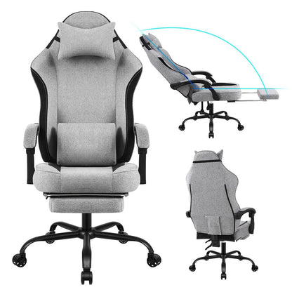 Ergonomisk gamingstol med fotstöd