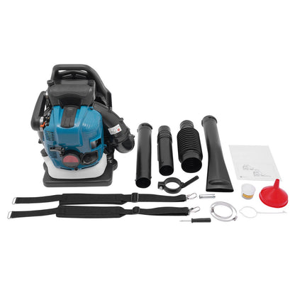 Gas Backpack Leaf Blower 2.6KW 2 Stroke Engine Snow Lawn Debris Blower