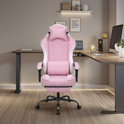 Ergonomisk gamingstol med fotstöd