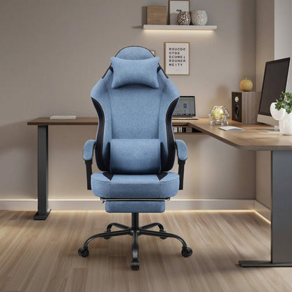 Ergonomisk gamingstol med fotstöd
