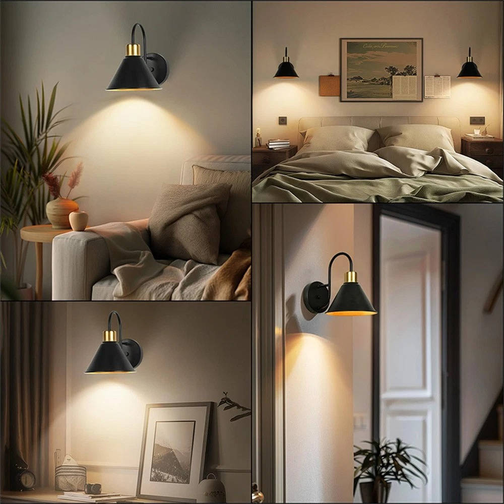 2-Delige Batterijgevoede Wandlampen met Afstandsbediening Dimbaar Draadloze LED Wandlamp