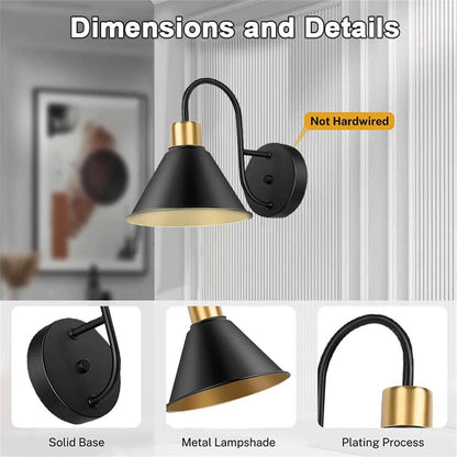 2-Delige Batterijgevoede Wandlampen met Afstandsbediening Dimbaar Draadloze LED Wandlamp