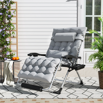 Outdoor Lounge Chair for Back Pain – Reclining Folding Chair, 500LB Support | Ventayo