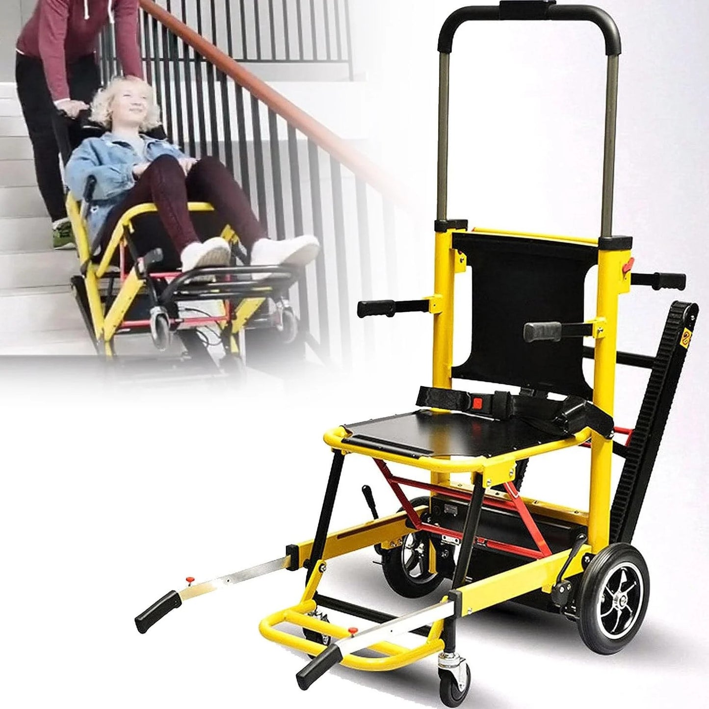 Motorized portable elderly stair climbing lift wheelchair