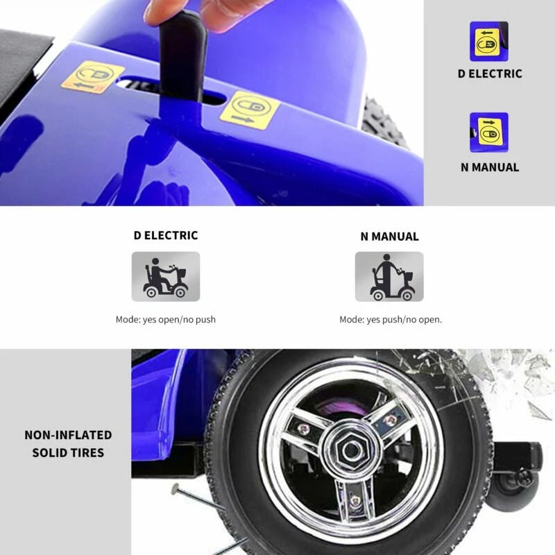 4 wheels mobility scooter power wheelchair folding electric scooters home travel