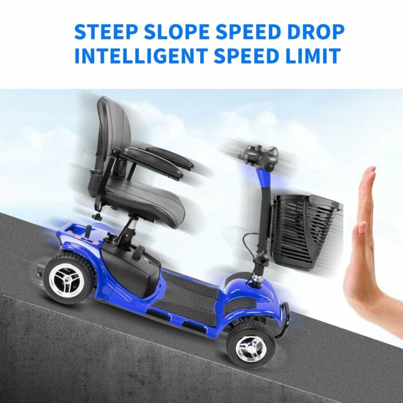 4 wheels mobility scooter power wheelchair folding electric scooters home travel