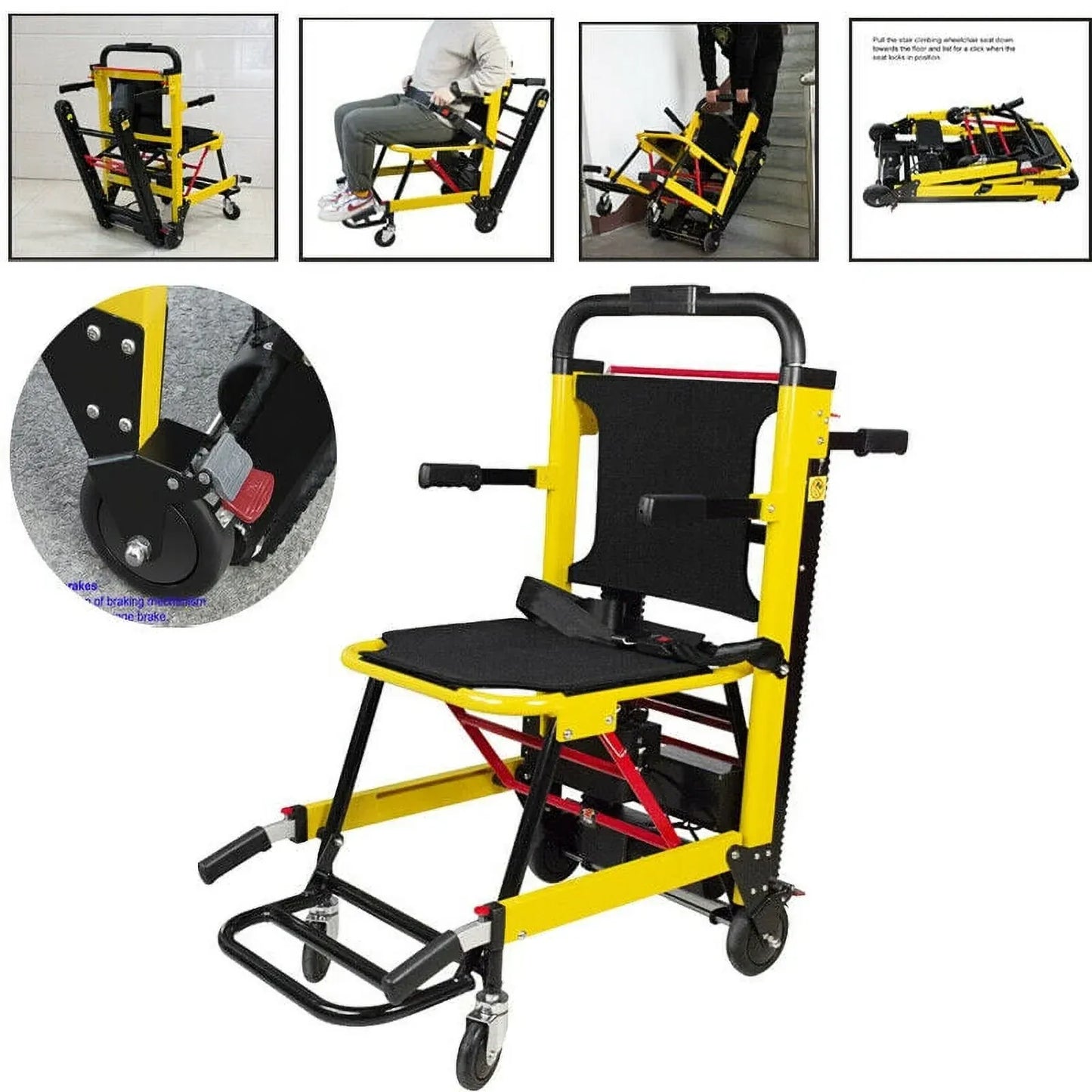 Motorized portable elderly stair climbing lift wheelchair