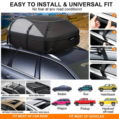 Car Roof Bag Rooftop Cargo Carrier Waterproof With Non Slip Mat
