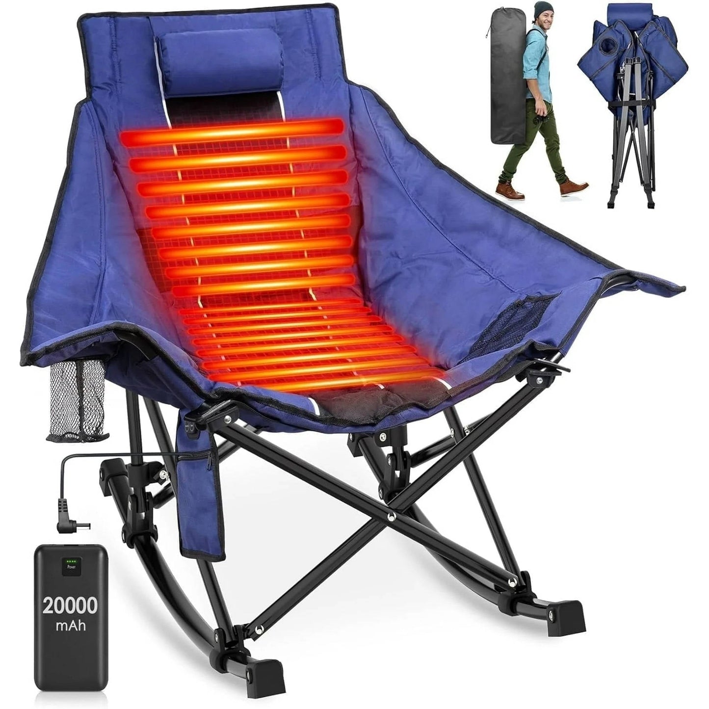 Oversized Heated Rocking Camping Chair