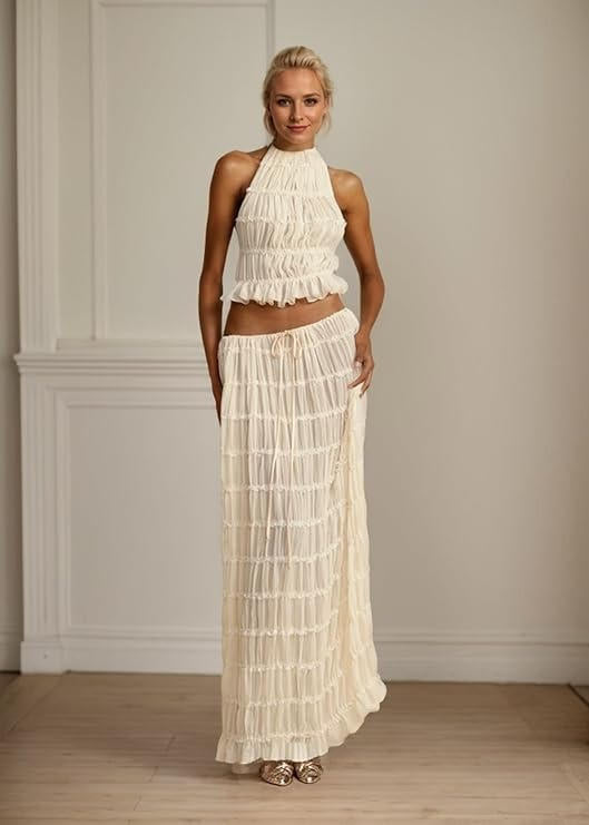Boho maxi zomerjurk met open rug