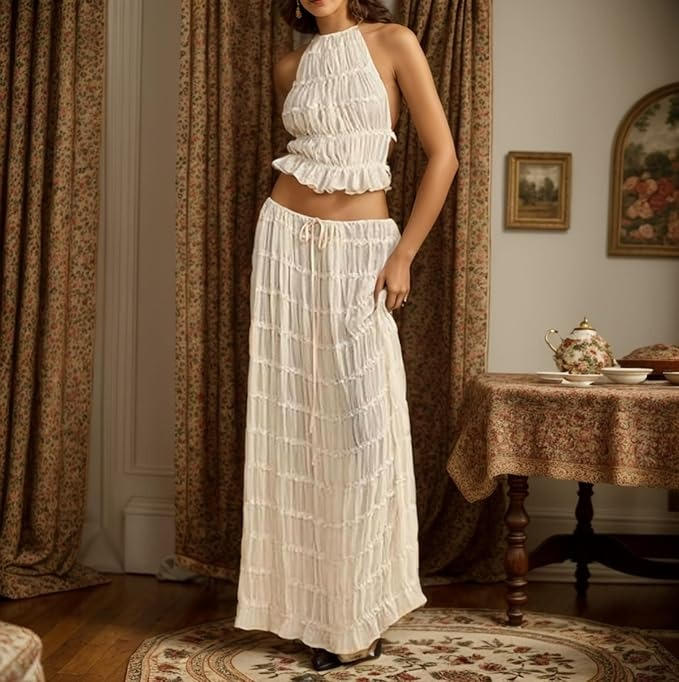 Boho maxi zomerjurk met open rug