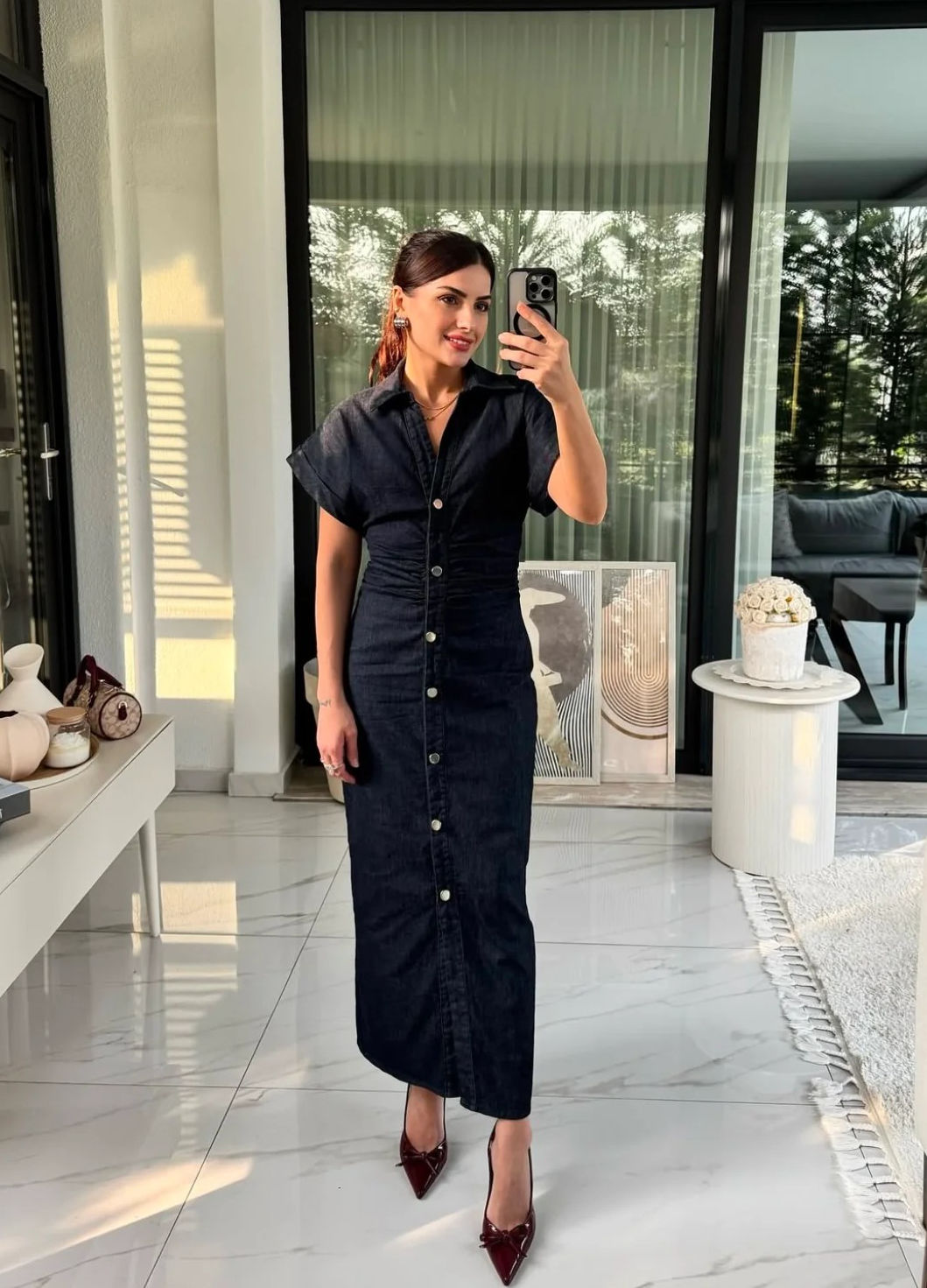 Women's Fitted button down Denim Dress