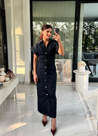 Women's Fitted button down Denim Dress