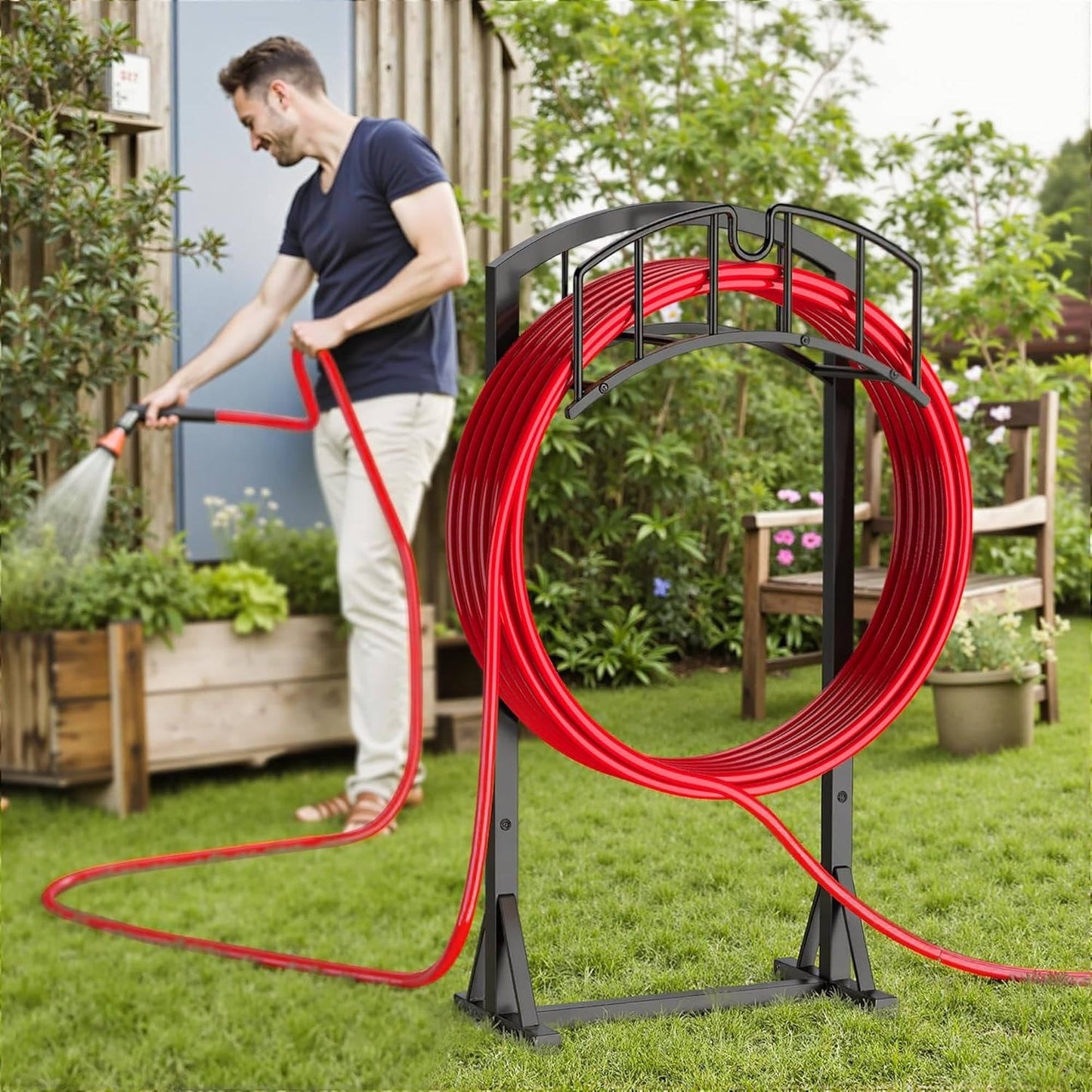 Garden Hose Holder Holds 151 feet Hose, Heavy Duty