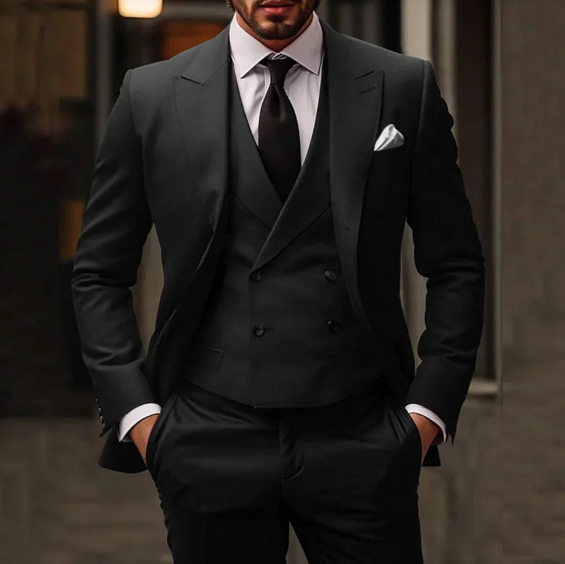 Men's 3-Piece Tuxedo Suit With Waistcoat