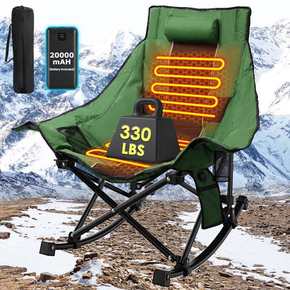 Oversized Heated Rocking Camping Chair