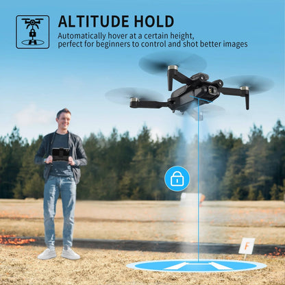4K FPV Drone with Dual Camera, Brushless Motor, 2 Batteries, Optical Flow RC Quadcopter