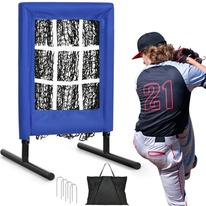 9-Gats Draagbaar Honkbal Werpnet met Strike Zone