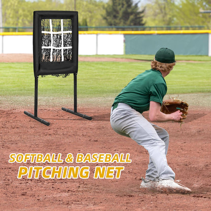9-Gats Draagbaar Honkbal Werpnet met Strike Zone