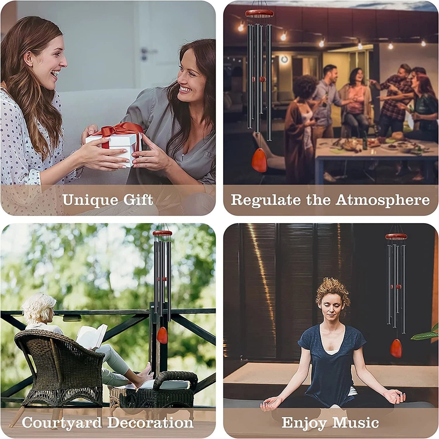 Large Wind Chimes with Deep Tones – Resonant Sound for Patios & Porches