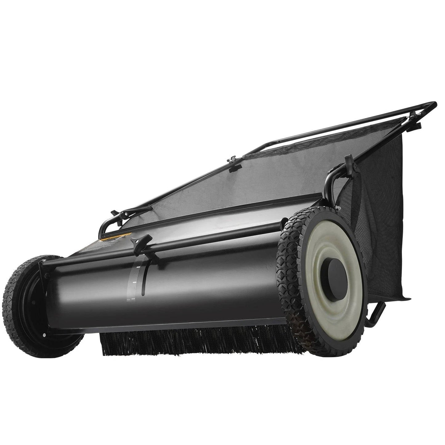 Push Lawn Sweeper 26 Inch 7 Cu Ft Leaf Collector with Adjustable Height Manual Grass Sweeper for Yard Garden