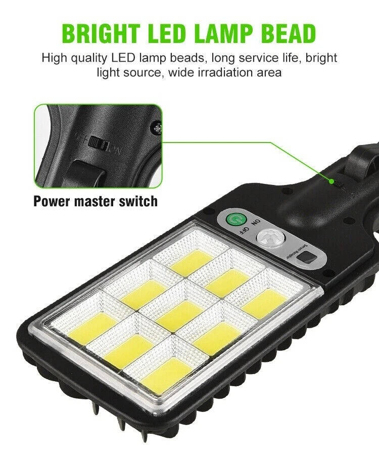 3 szt. zewnętrznych lamp ściennych LED z czujnikiem ruchu i zasilaniem solarnym